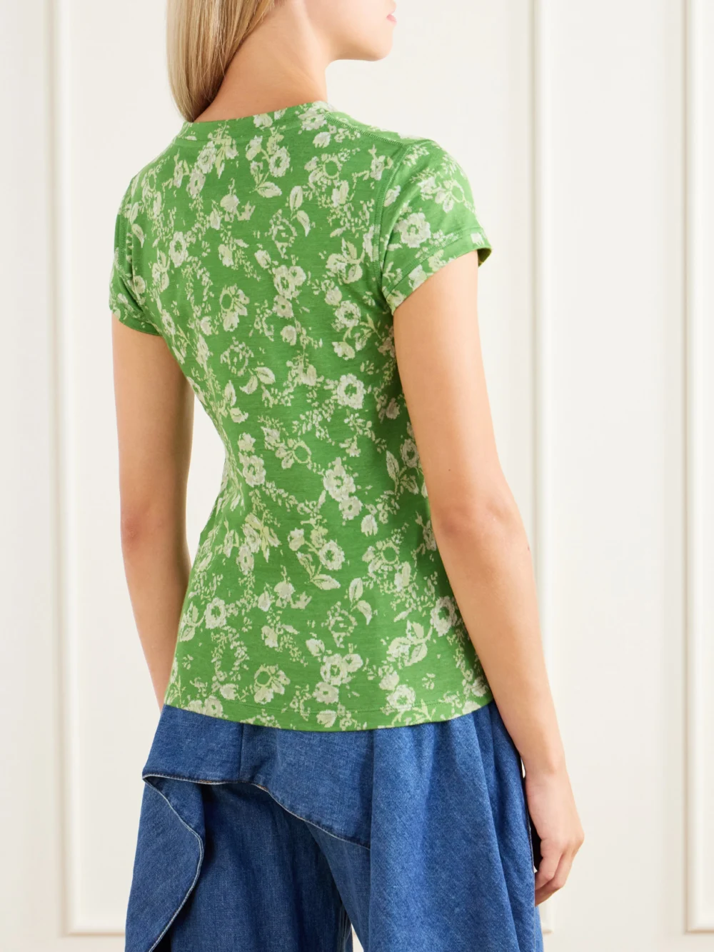 Back view of the Loewe + Cosima Von Bonin Floral-print Cotton T-shirt