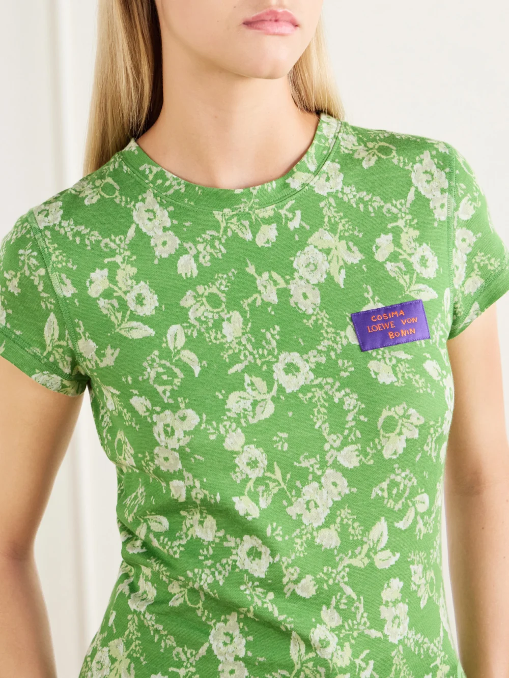 Close-up detail of the Loewe + Cosima Von Bonin Floral-print Cotton T-shirt