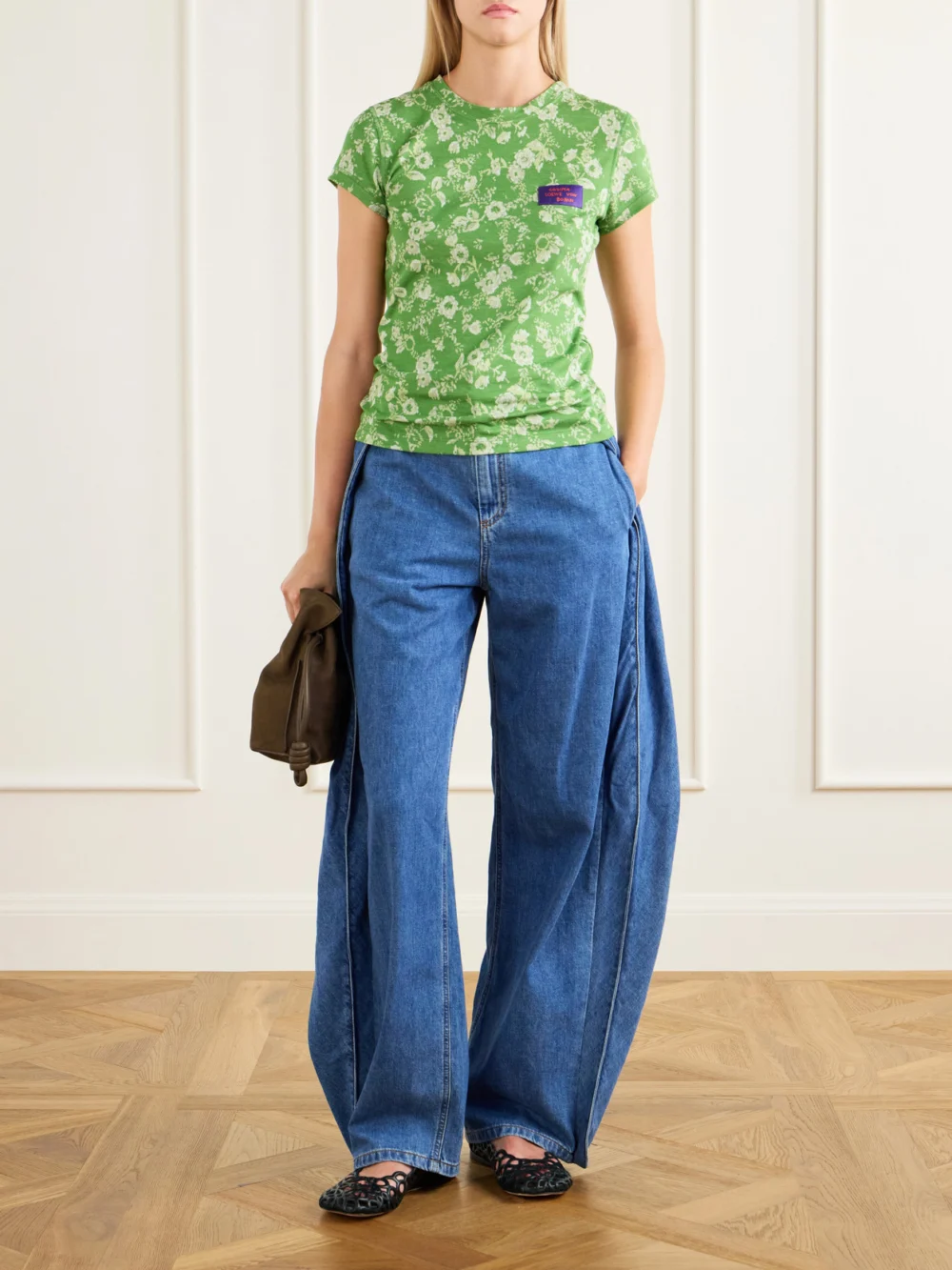 Loewe + Cosima Von Bonin Floral-print Cotton T-shirt, worn by a model