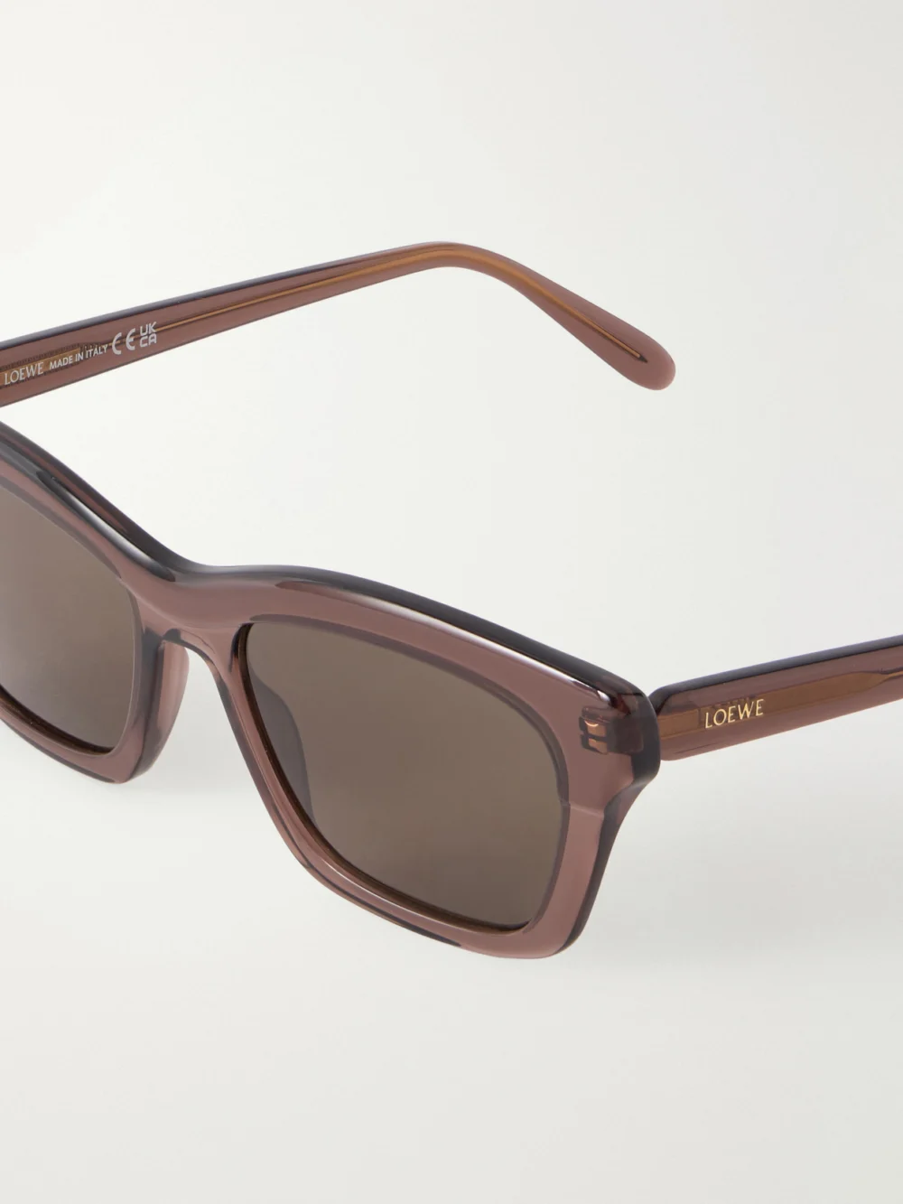 Close-up detail of the Loewe D-frame Acetate Sunglasses