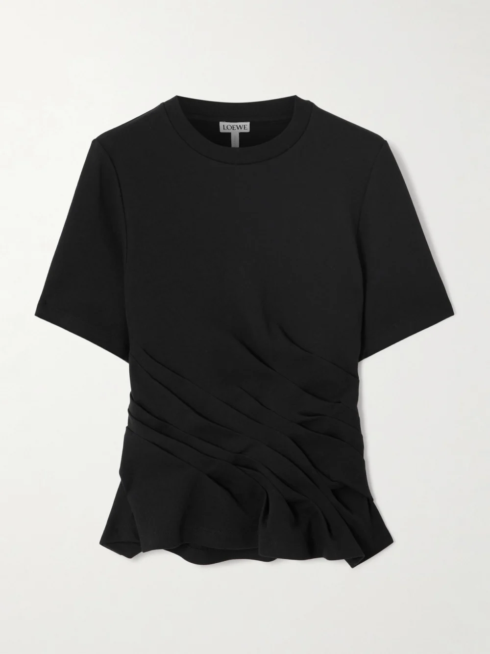 Loewe Draped Cotton-blend Jersey T-shirt in black