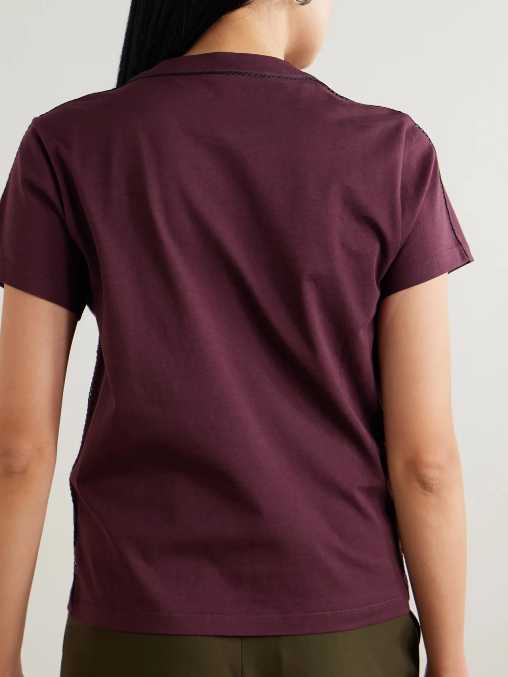 Back view of the Loewe Embroidered Cotton-jersey T-shirt