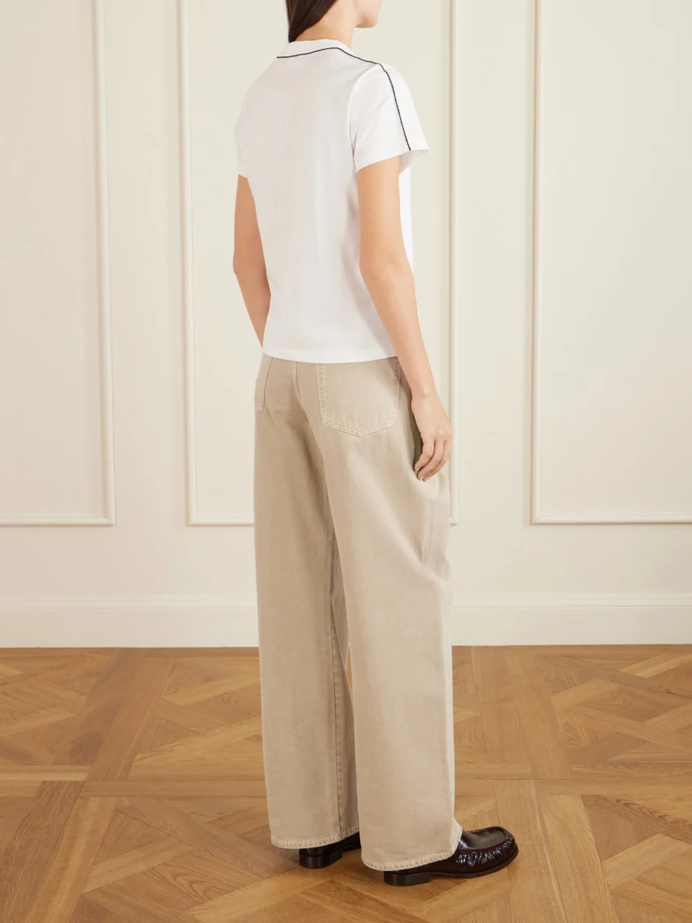Back view of the Loewe Embroidered Cotton-jersey T-shirt