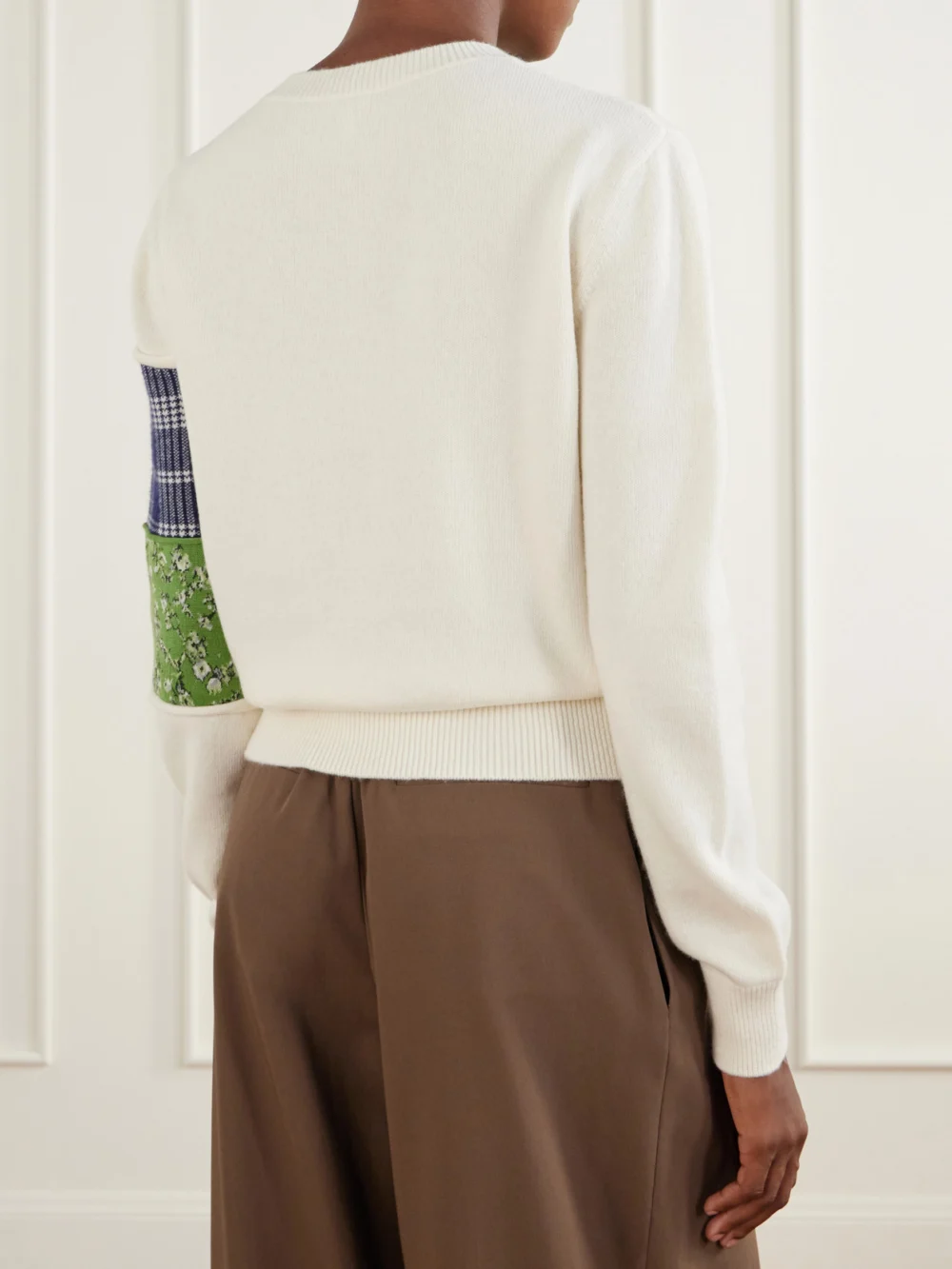 Back view of the Loewe Embroidered Wool-blend Sweater