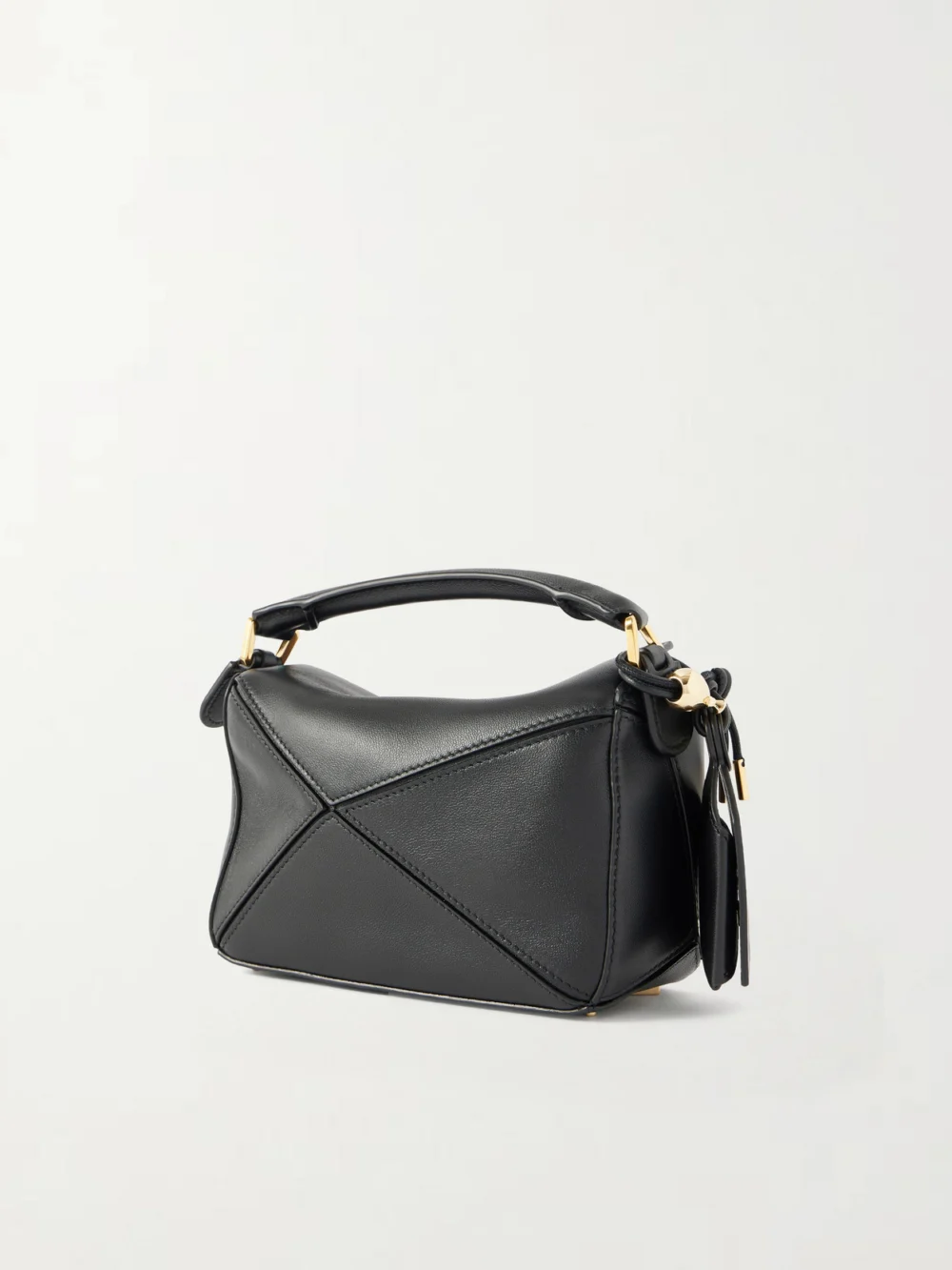 Back view of the Loewe Featherlight Puzzle Mini Textured-leather Top-handle Bag