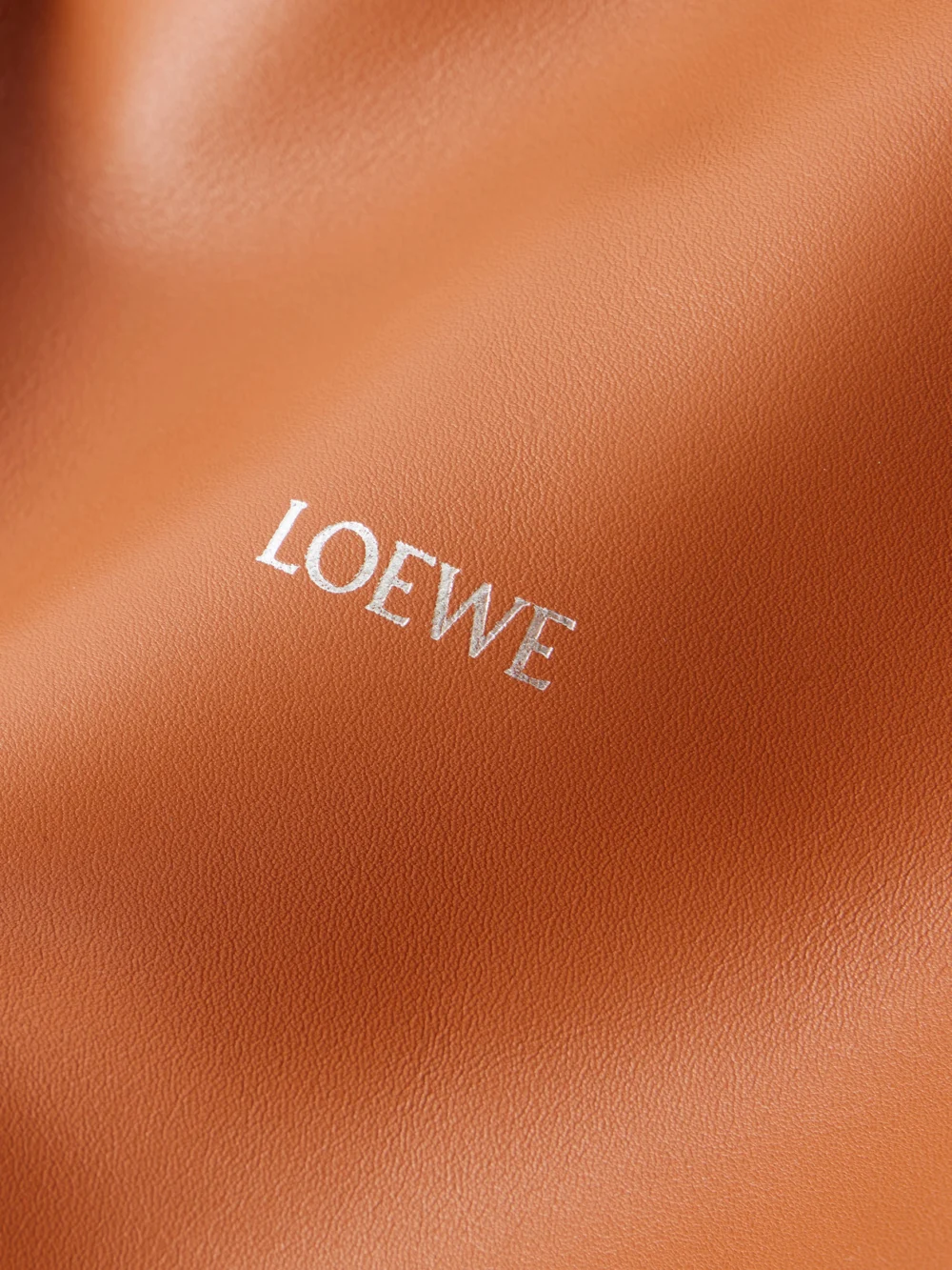Close-up detail of the Loewe Flamenco Layers Medium Leather Clutch