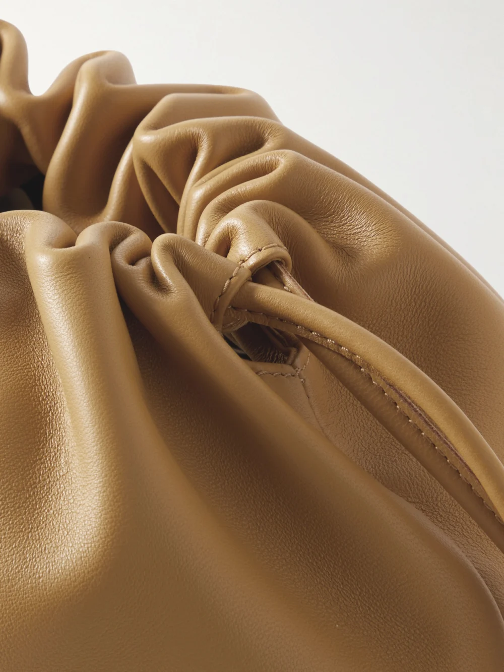 Close-up detail of the Loewe Flamenco Leather Clutch