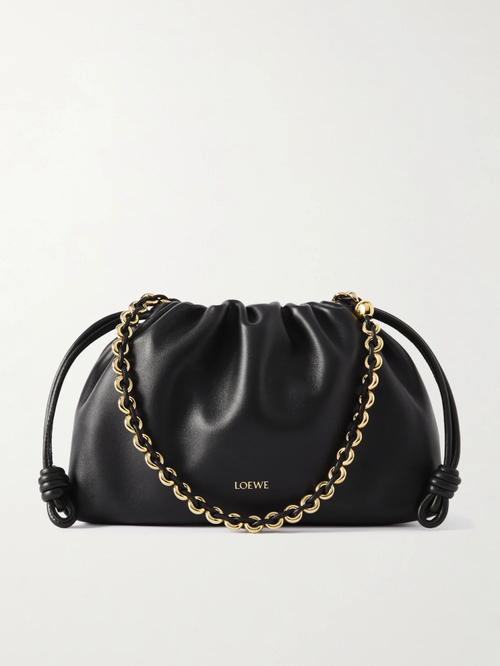 Loewe Flamenco Leather Clutch in black