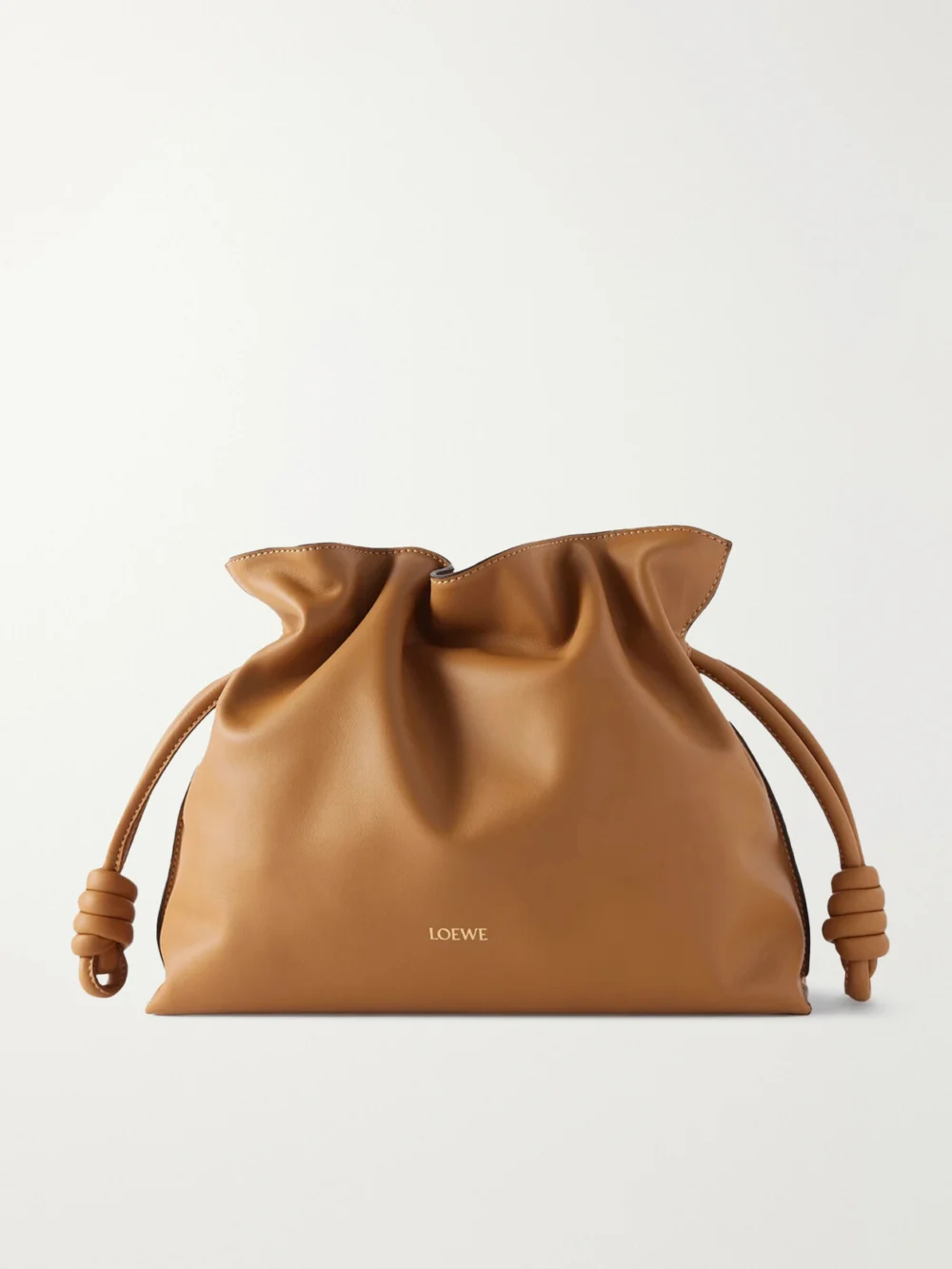 Loewe Flamenco Leather Clutch in tan
