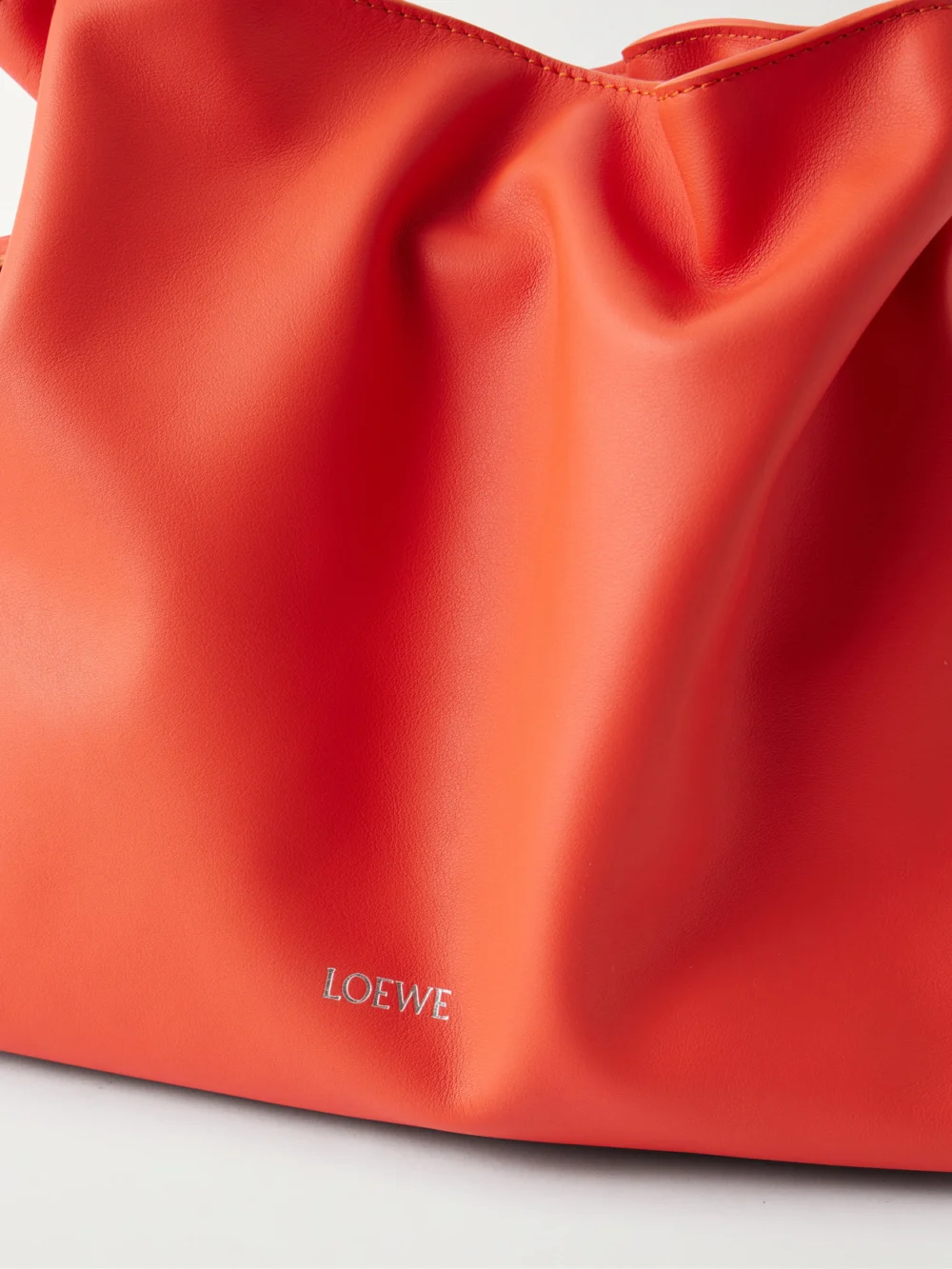 Close-up detail of the Loewe Flamenco Medium Leather Clutch