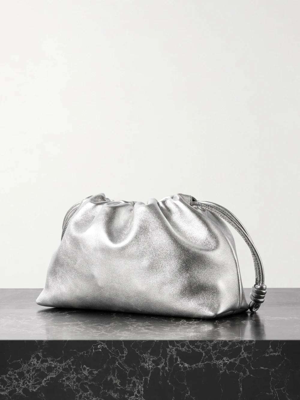 Back view of the Loewe Flamenco Metallic Leather Clutch
