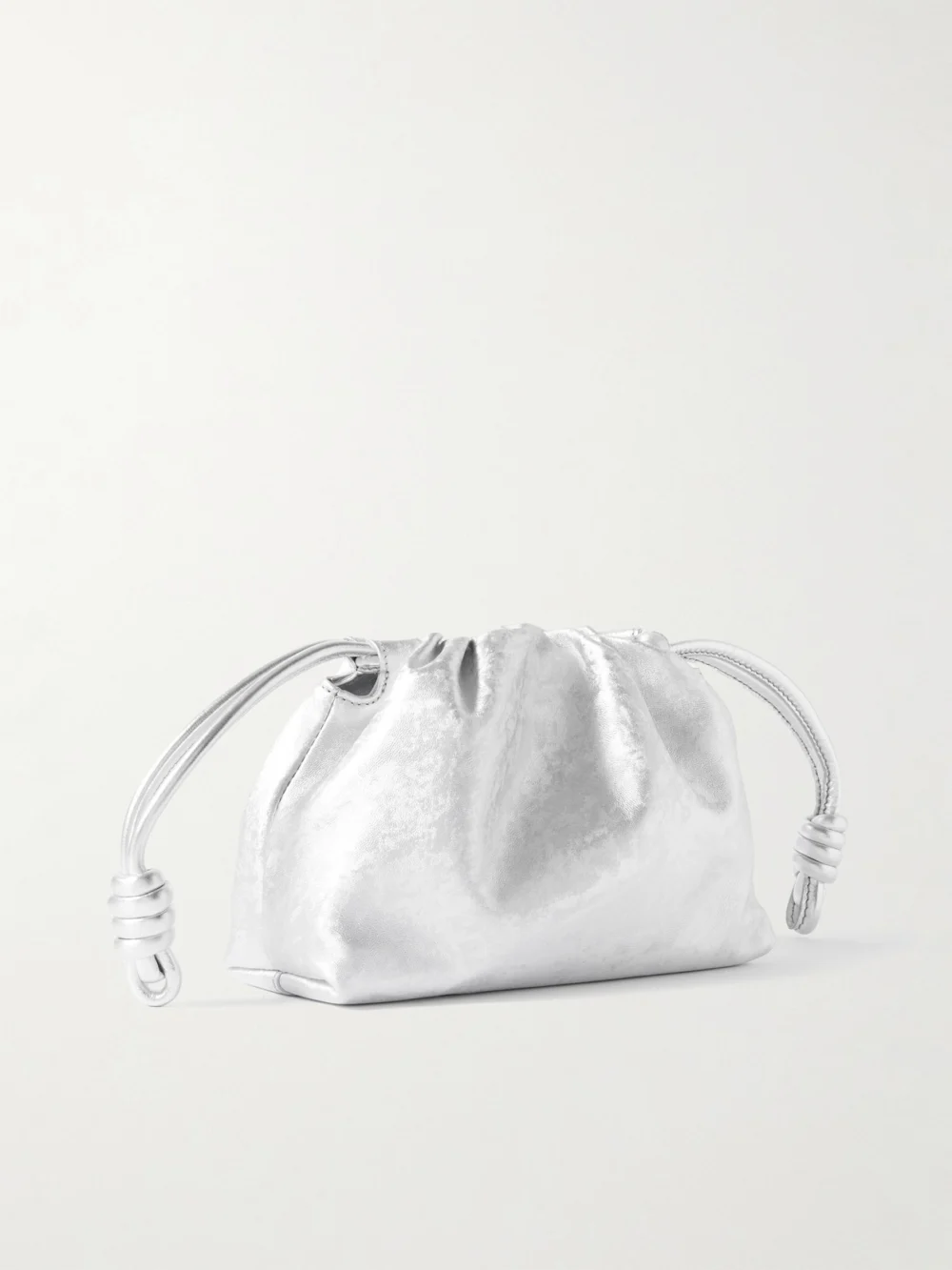 Back view of the Loewe Flamenco Mini Metallic Leather Clutch