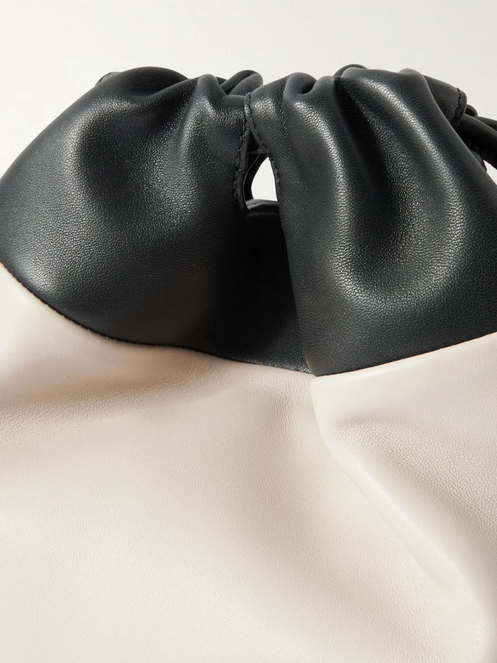 Close-up detail of the Loewe Flamenco Two-tone Leather Tote