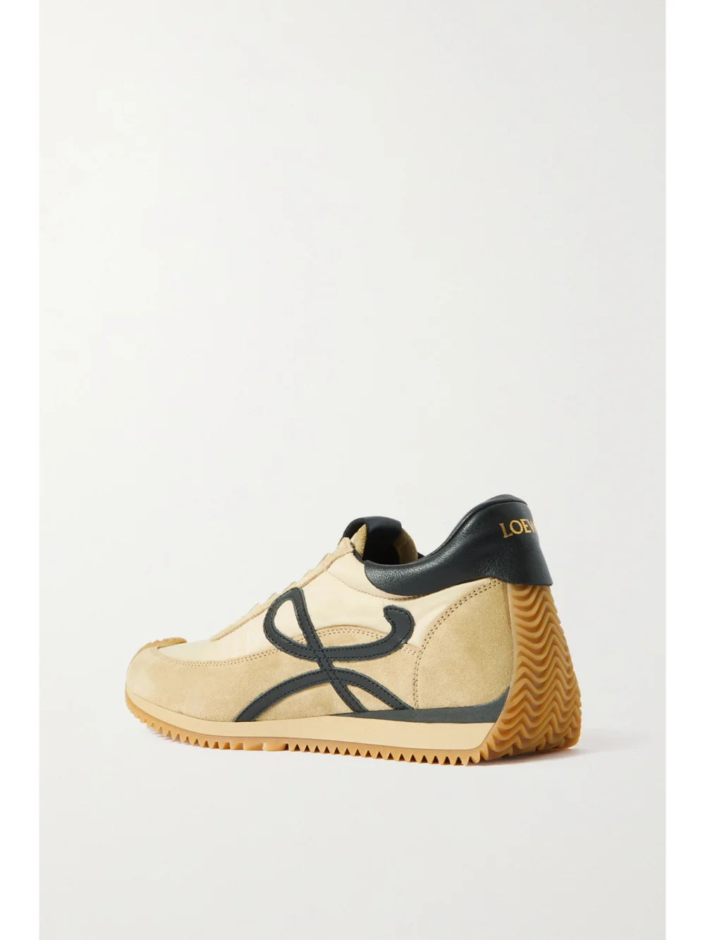 Back view of the Loewe Flow Logo-appliquéd Shell, Leather and Suede Sneakers