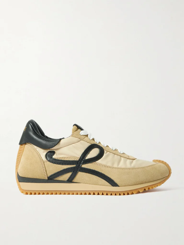 Loewe Flow Logo-appliquéd Shell, Leather and Suede Sneakers