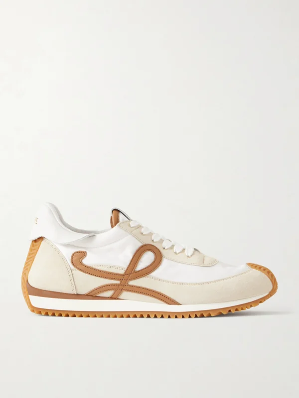 Loewe Flow Runner 2.0 Leather-trimmed Shell and Suede Sneakers