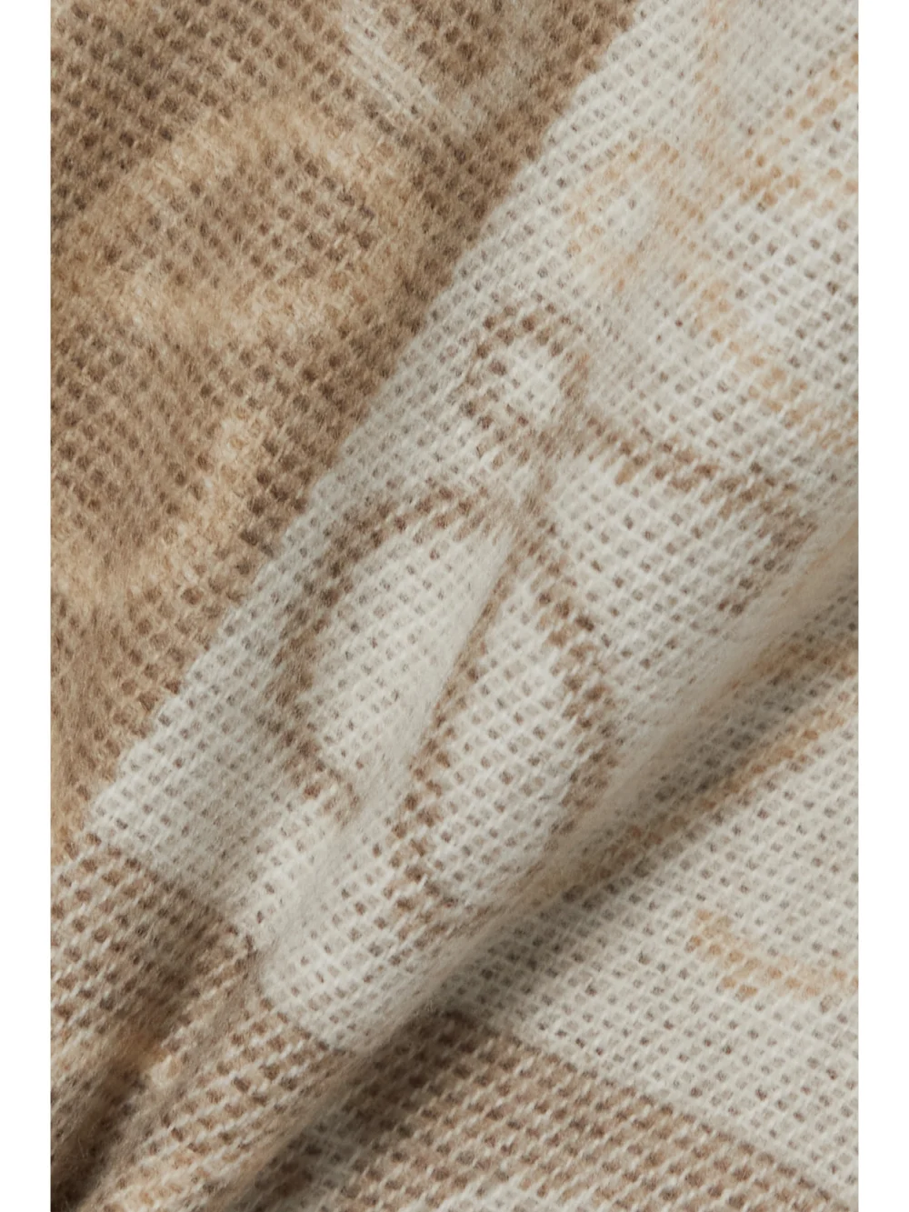 Close-up detail of the Loewe Fringed Intarsia Wool and Cashmere-blend Scarf