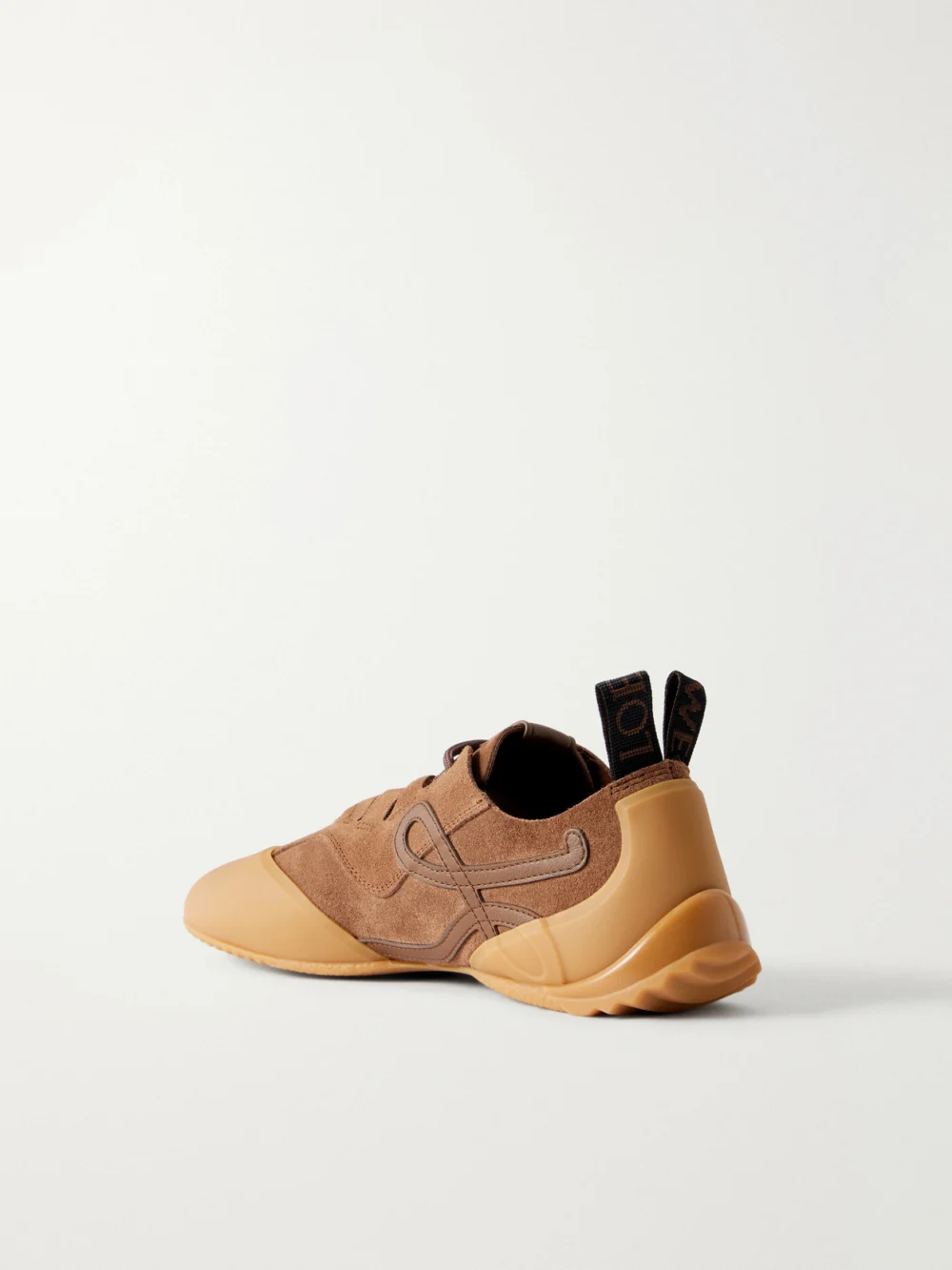 Back view of the Loewe Grip Logo-appliquéd Leather-trimmed Suede and Tpu Sneakers