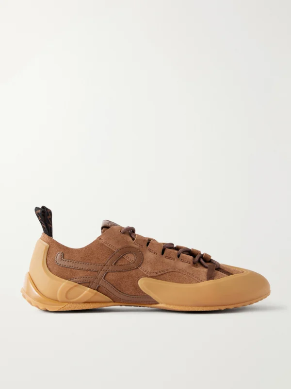 Loewe Grip Logo-appliquéd Leather-trimmed Suede and Tpu Sneakers