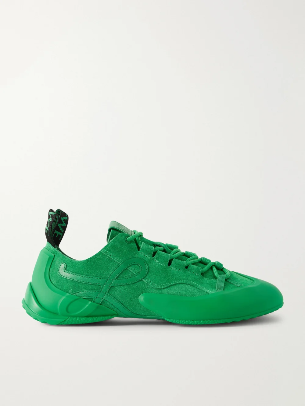Loewe Grip Tpu and Leather-trimmed Suede Sneakers in bright green