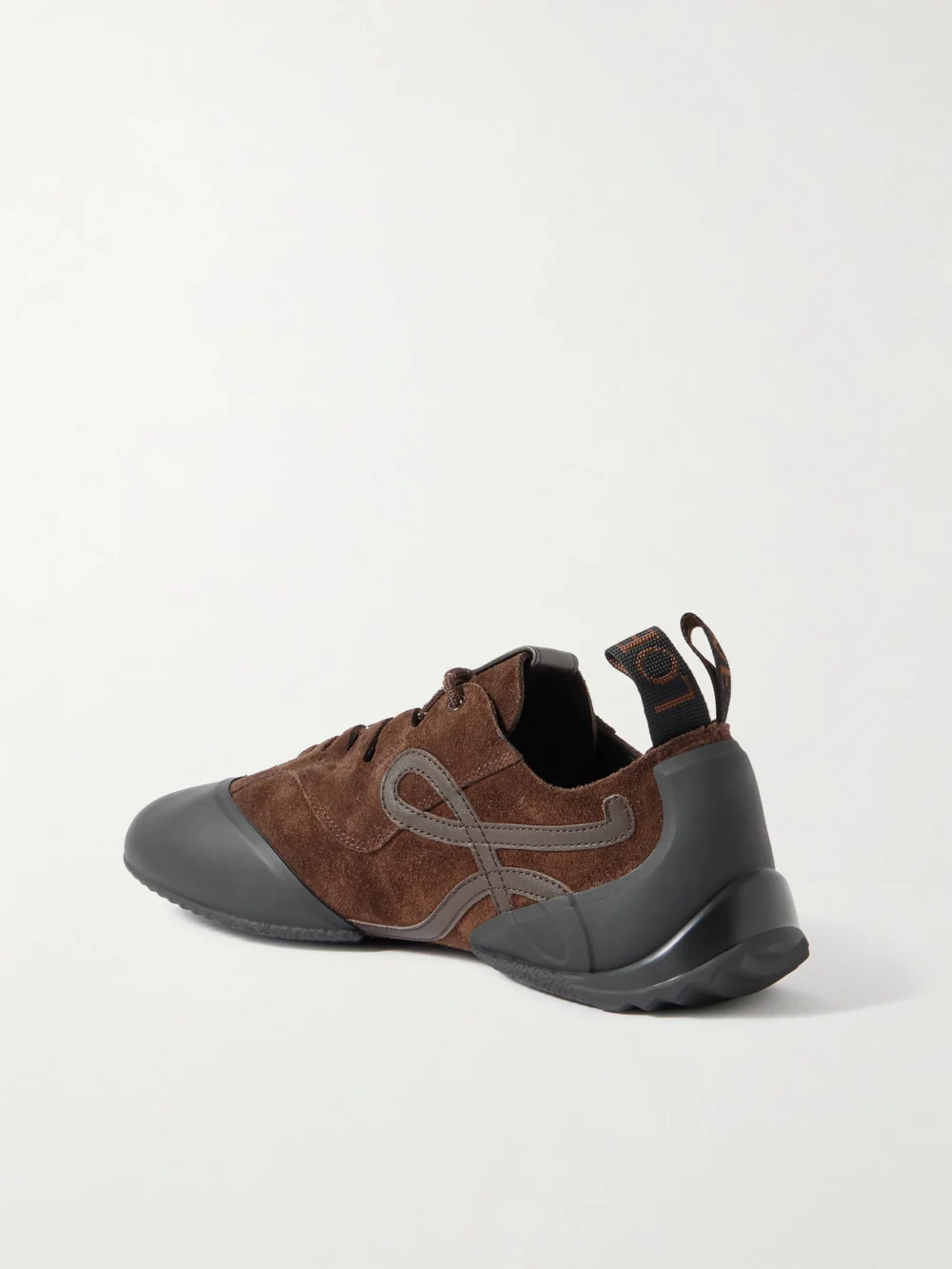 Back view of the Loewe Grip Tpu and Leather-trimmed Suede Sneakers