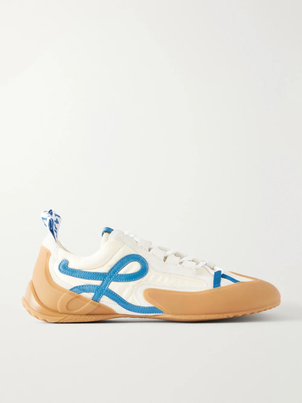 Loewe Grip Tpu and Shell-trimmed Suede Sneakers in white