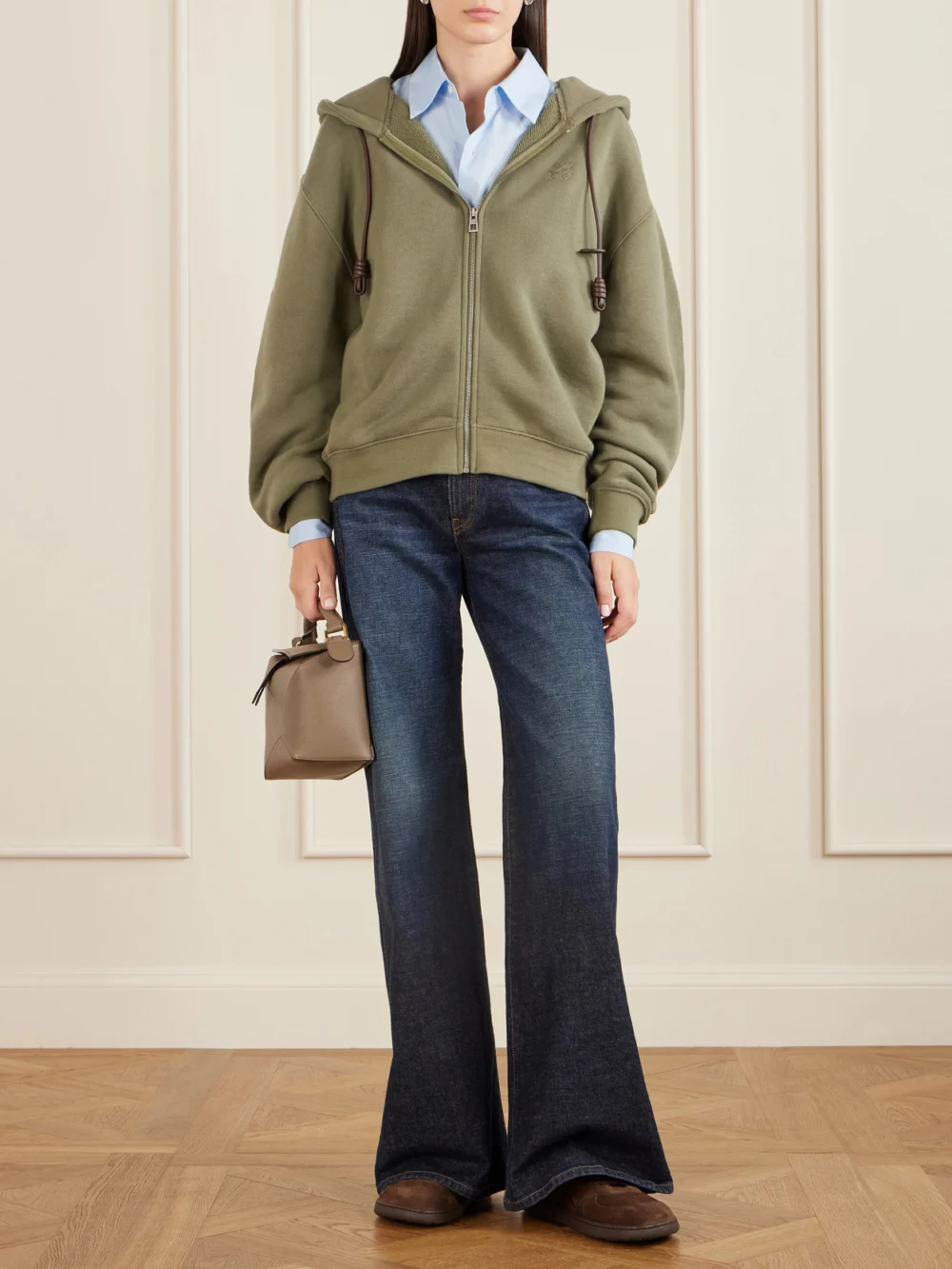 Loewe Jambo Logo-appliquéd Suede Sneakers, styled view