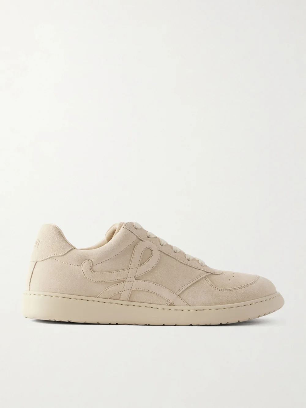 Loewe Jambo Logo-appliquéd Suede Sneakers in ecru
