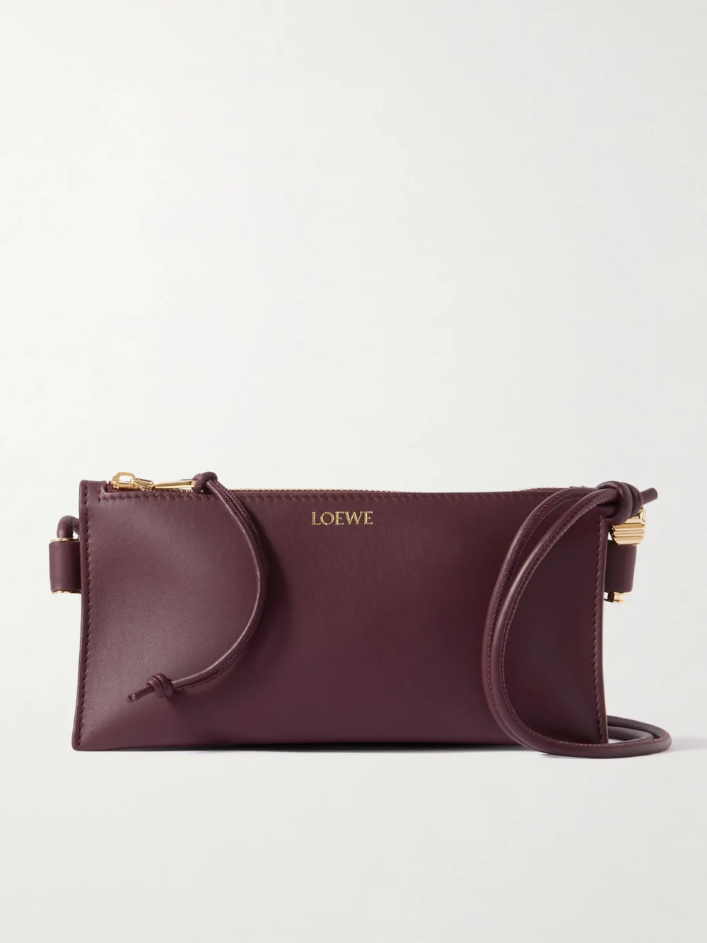 Loewe Joya Embellished Leather Shoulder Bag in burgundy