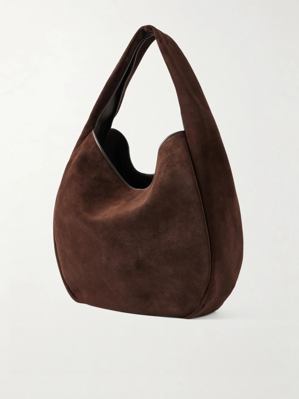 Back view of the Loewe Logo-debossed Leather-trimmed Suede Tote