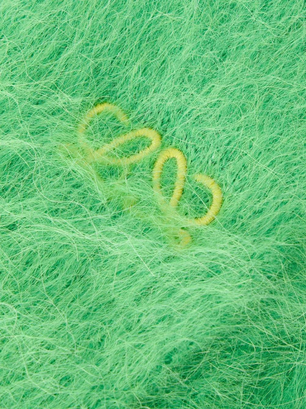 Close-up detail of the Loewe Logo-embroidered Brushed Alpaca-blend Scarf
