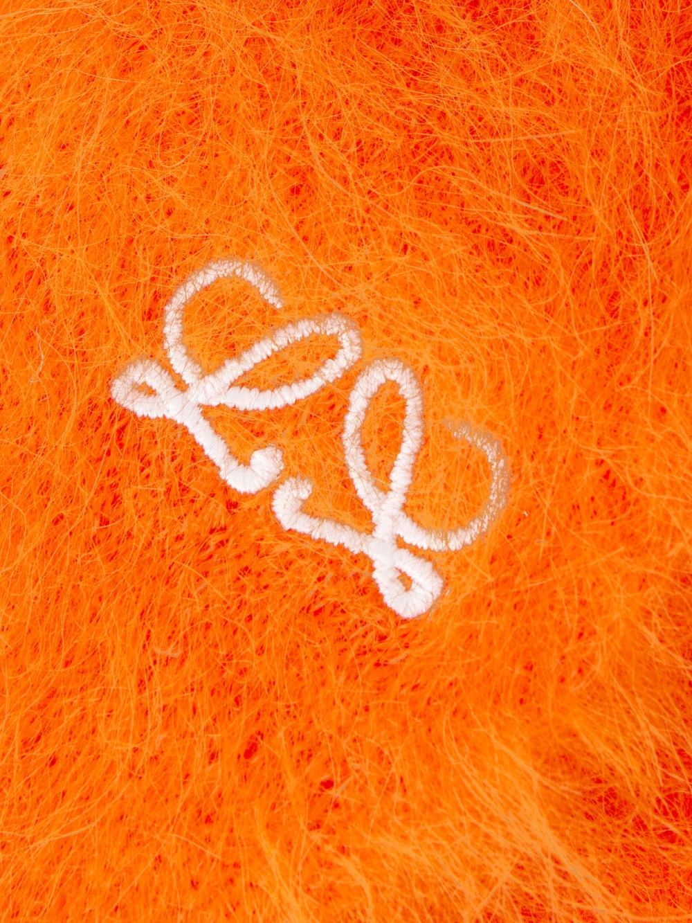 Close-up detail of the Loewe Logo-embroidered Brushed Alpaca-blend Scarf