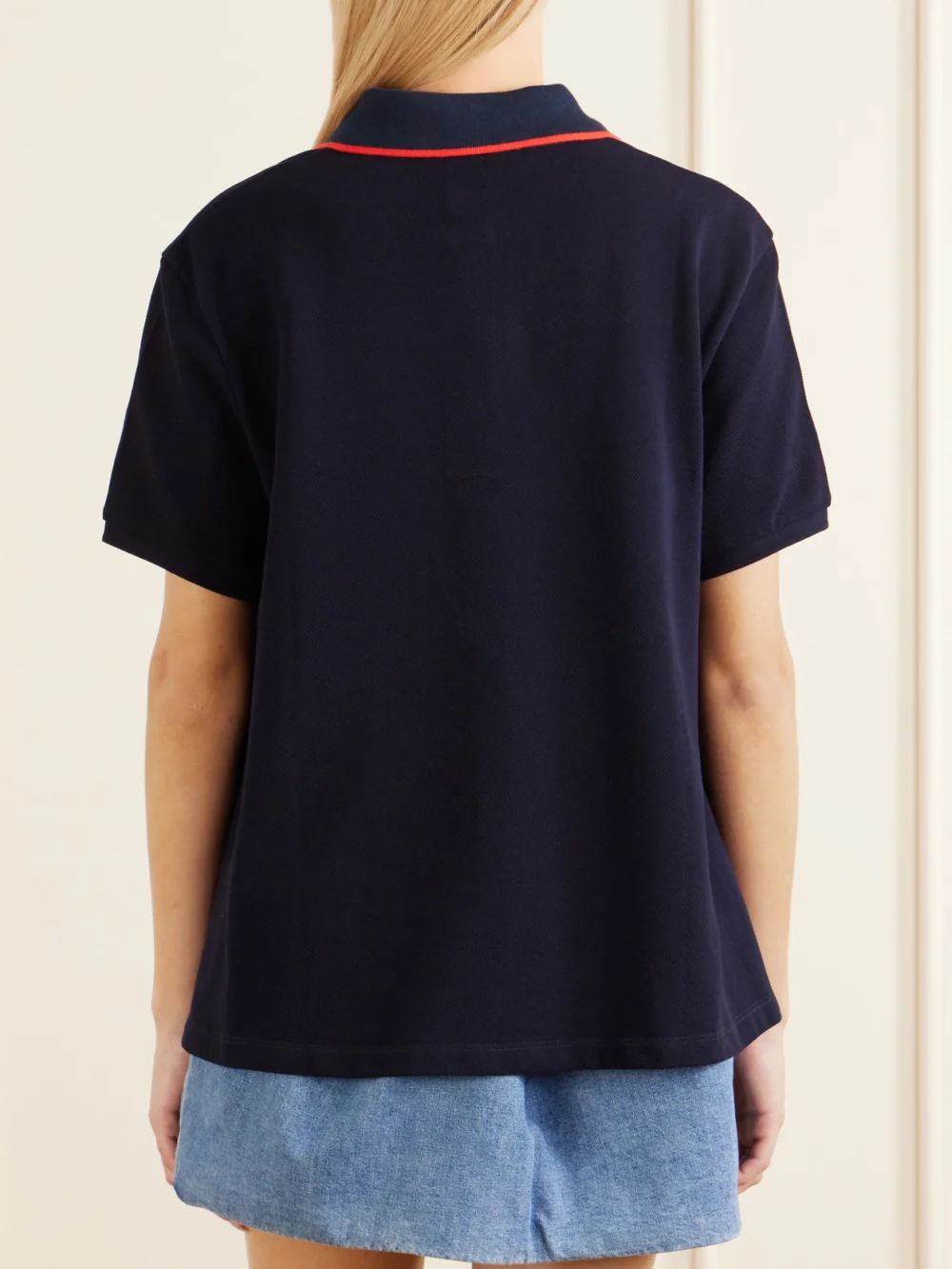 Back view of the Loewe Logo-embroidered Cotton-piqué Polo Shirt