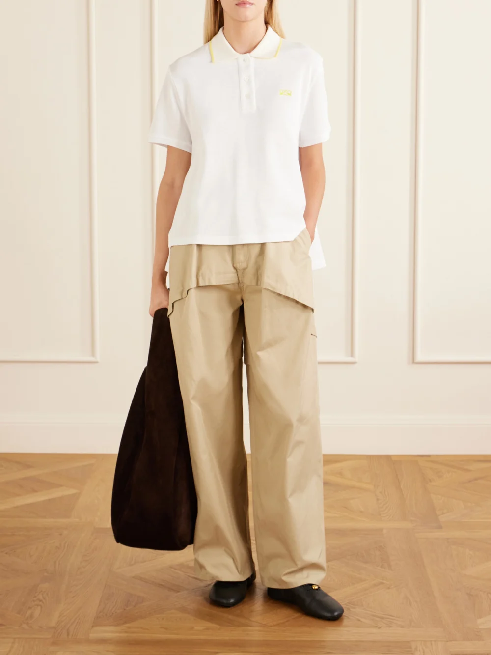 Loewe Logo-embroidered Cotton-piqué Polo Shirt, worn by a model