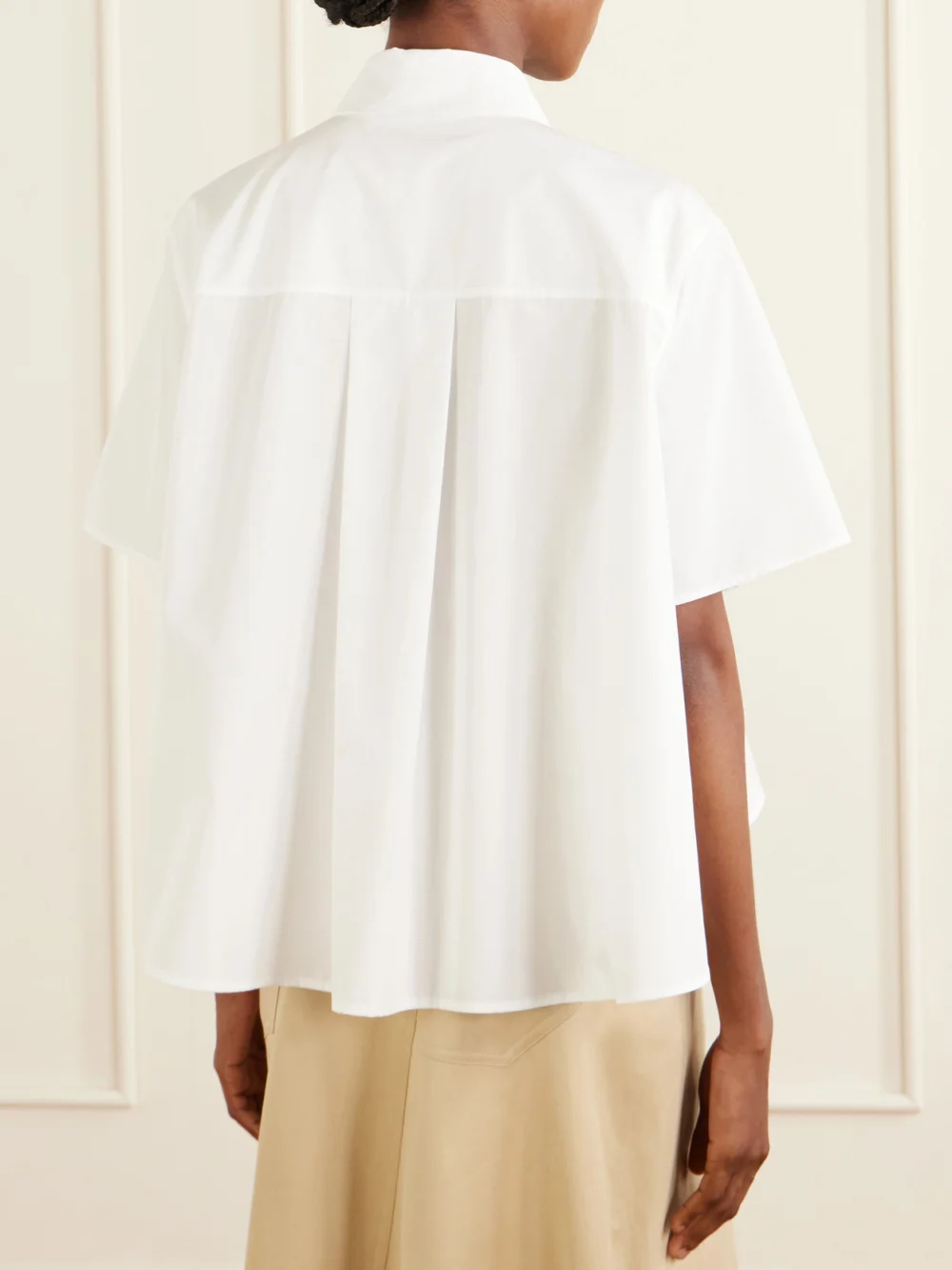 Back view of the Loewe Logo-embroidered Cotton-poplin Shirt