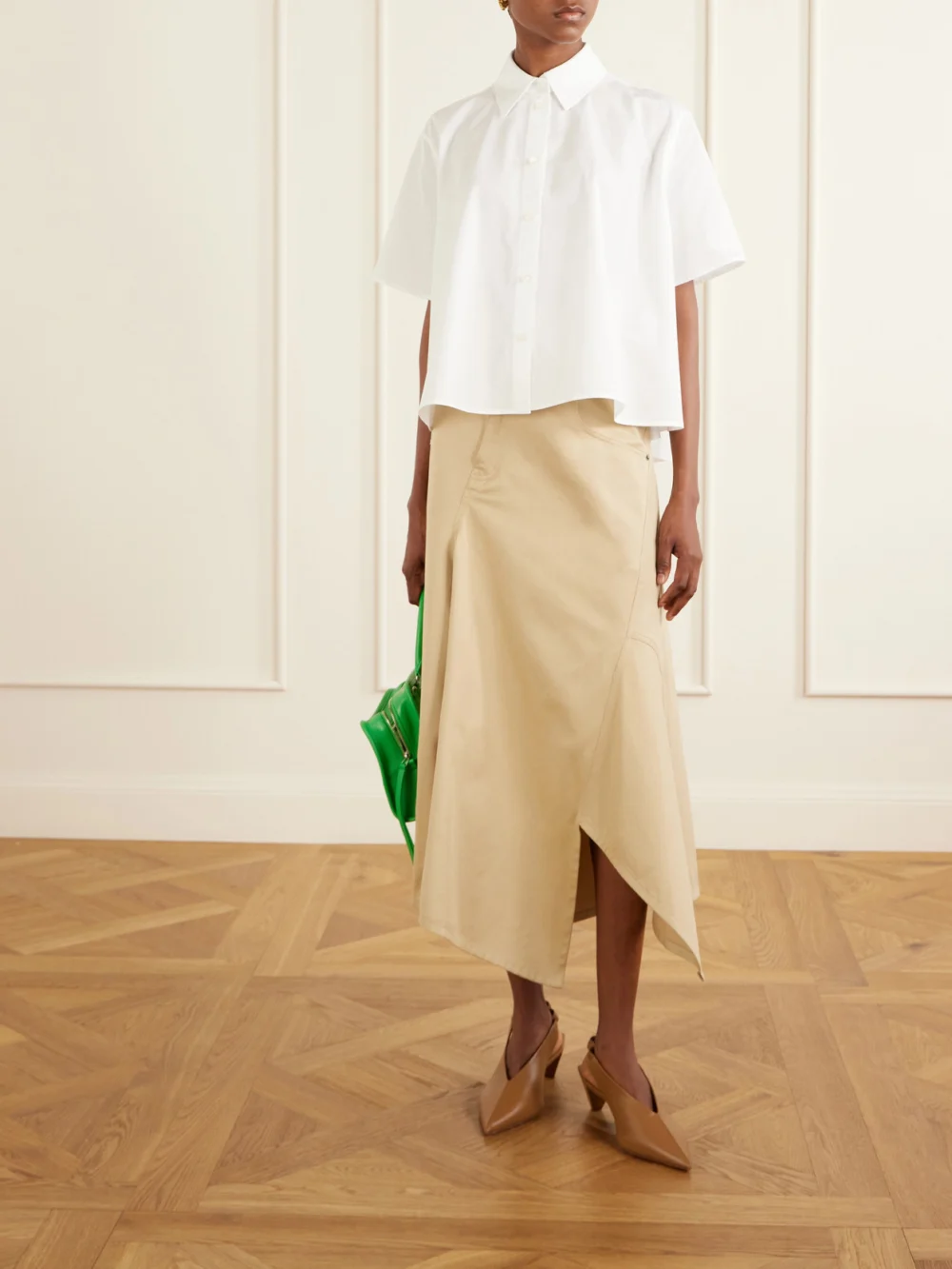 Loewe Logo-embroidered Cotton-poplin Shirt, worn by a model