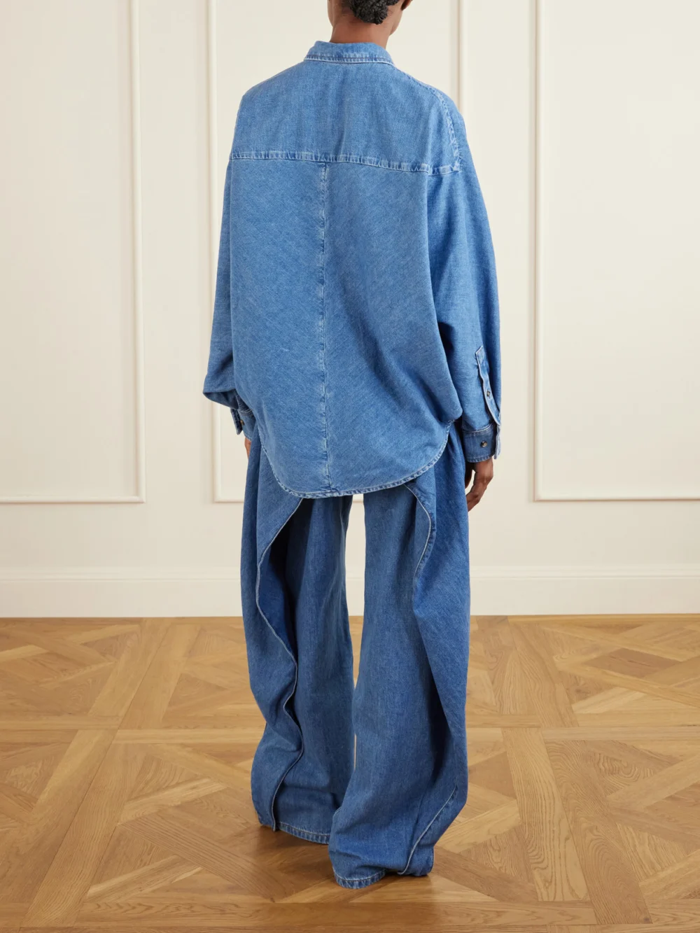 Back view of the Loewe Logo-embroidered Denim Shirt