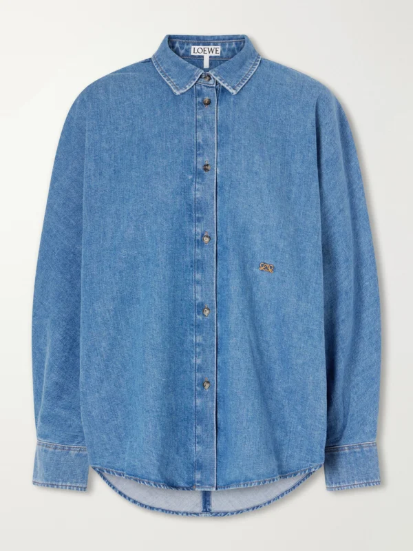 Loewe Logo-embroidered Denim Shirt