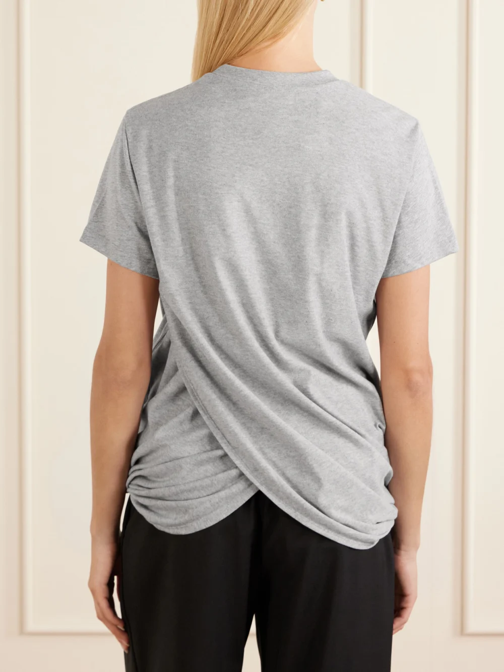 Back view of the Loewe Logo-embroidered Draped Cotton-jersey T-shirt