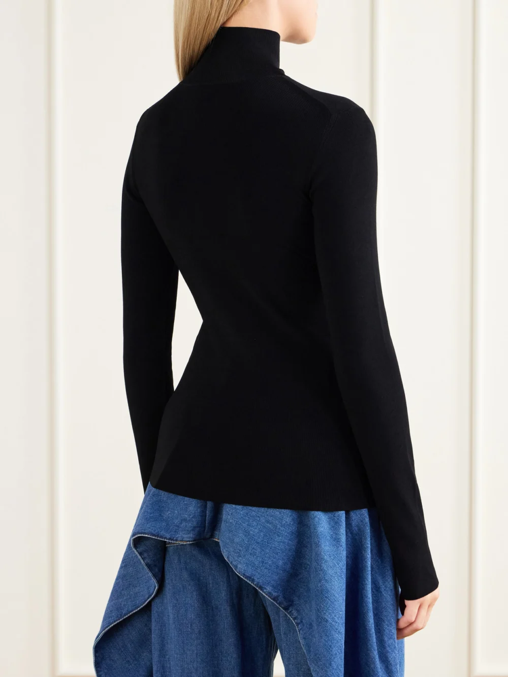 Back view of the Loewe Logo-embroidered Ribbed T-shirt