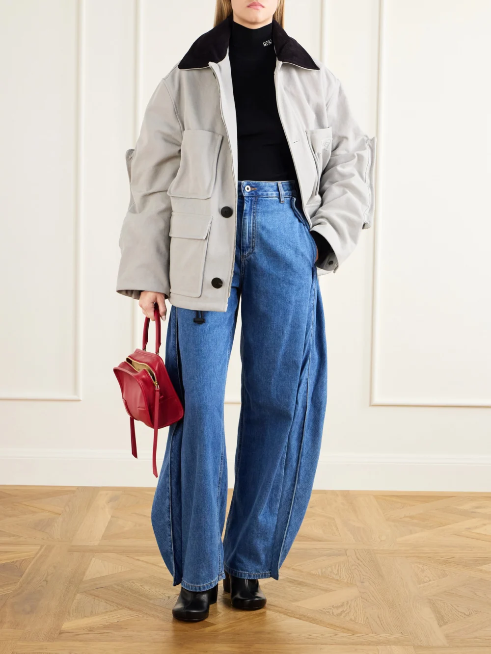 Loewe Logo-embroidered Ribbed T-shirt, worn by a model