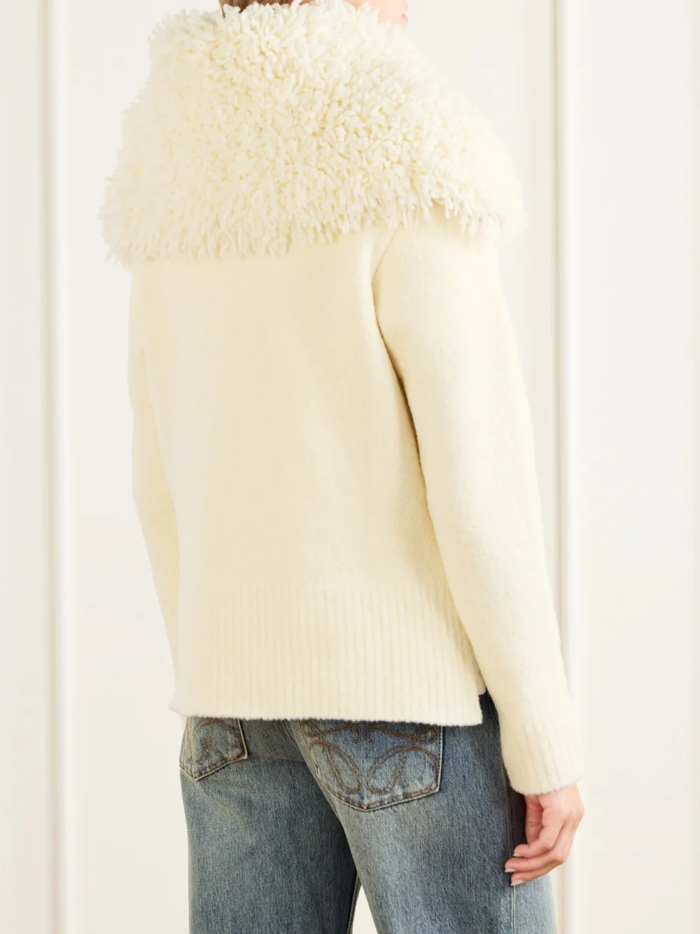 Back view of the Loewe Logo-embroidered Wool-blend Sweater