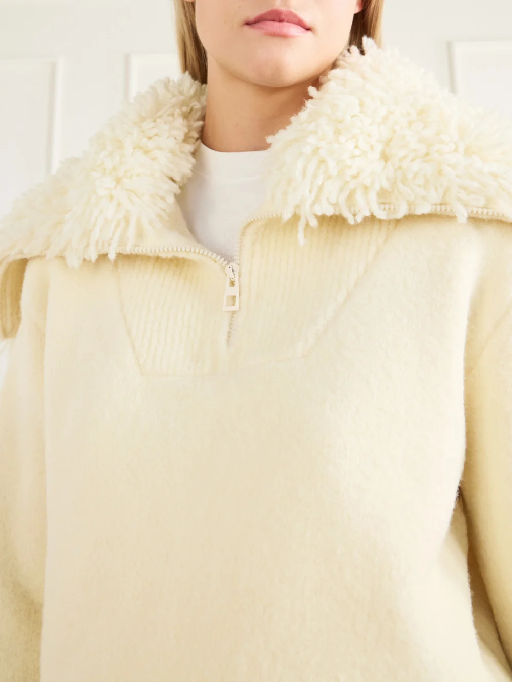 Close-up detail of the Loewe Logo-embroidered Wool-blend Sweater