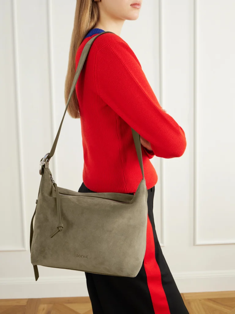Loewe Loop Medium Suede Shoulder Bag