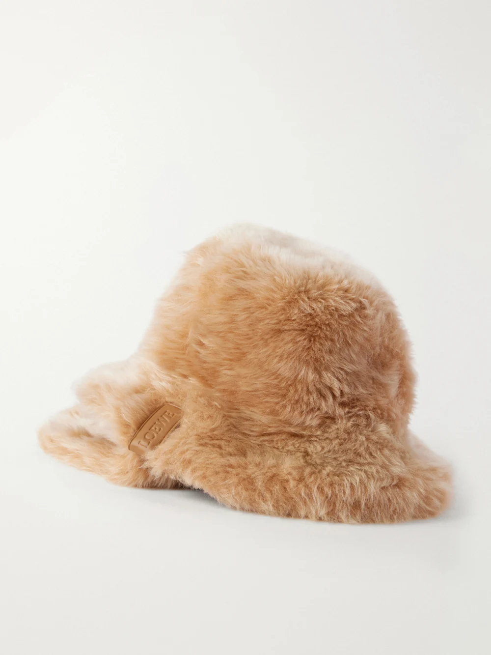 Back view of the Loewe Loop Shearling Trapper Hat