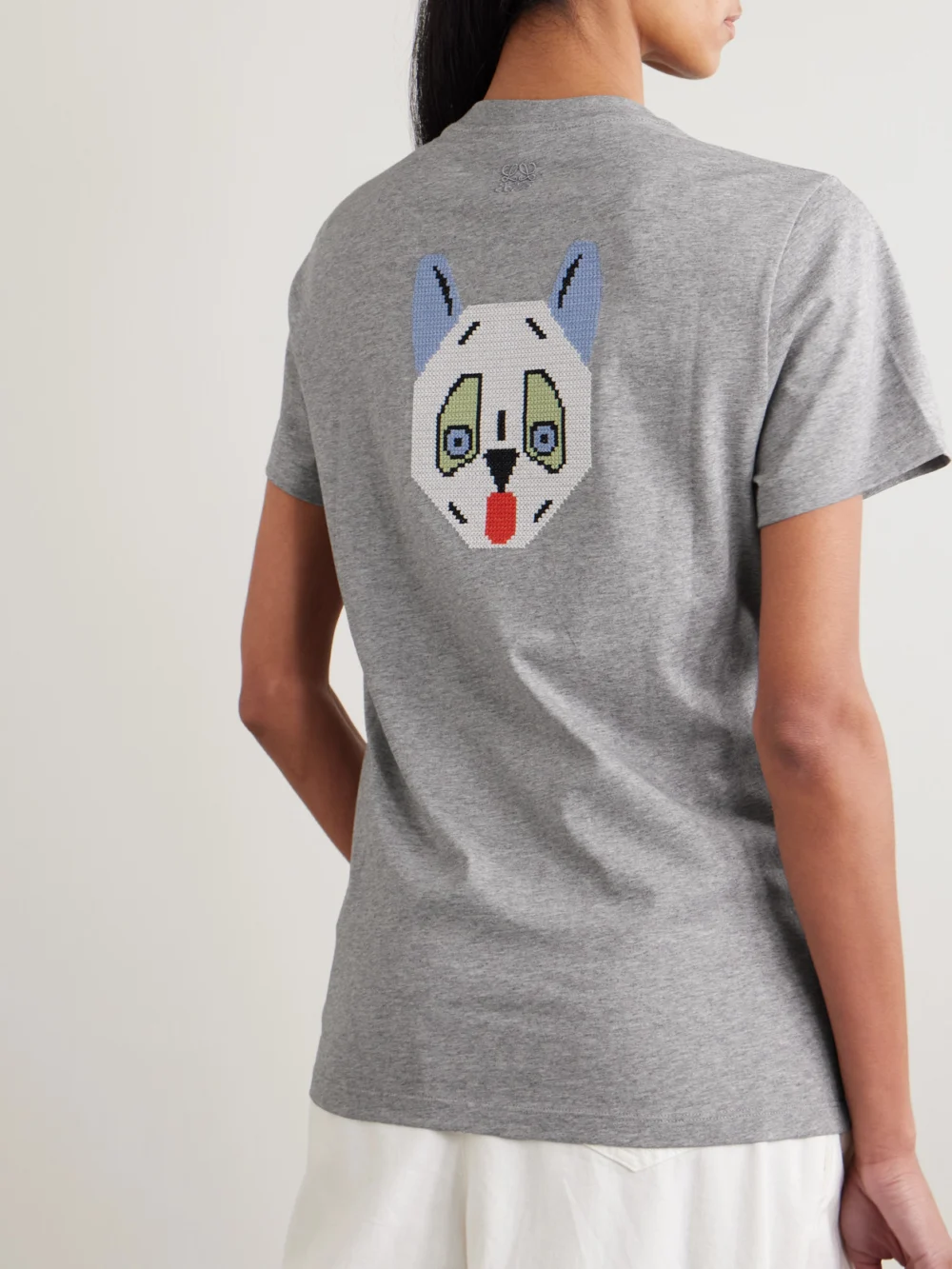 Back view of the Loewe + Louis Wain Embroidered Cotton-jersey T-shirt