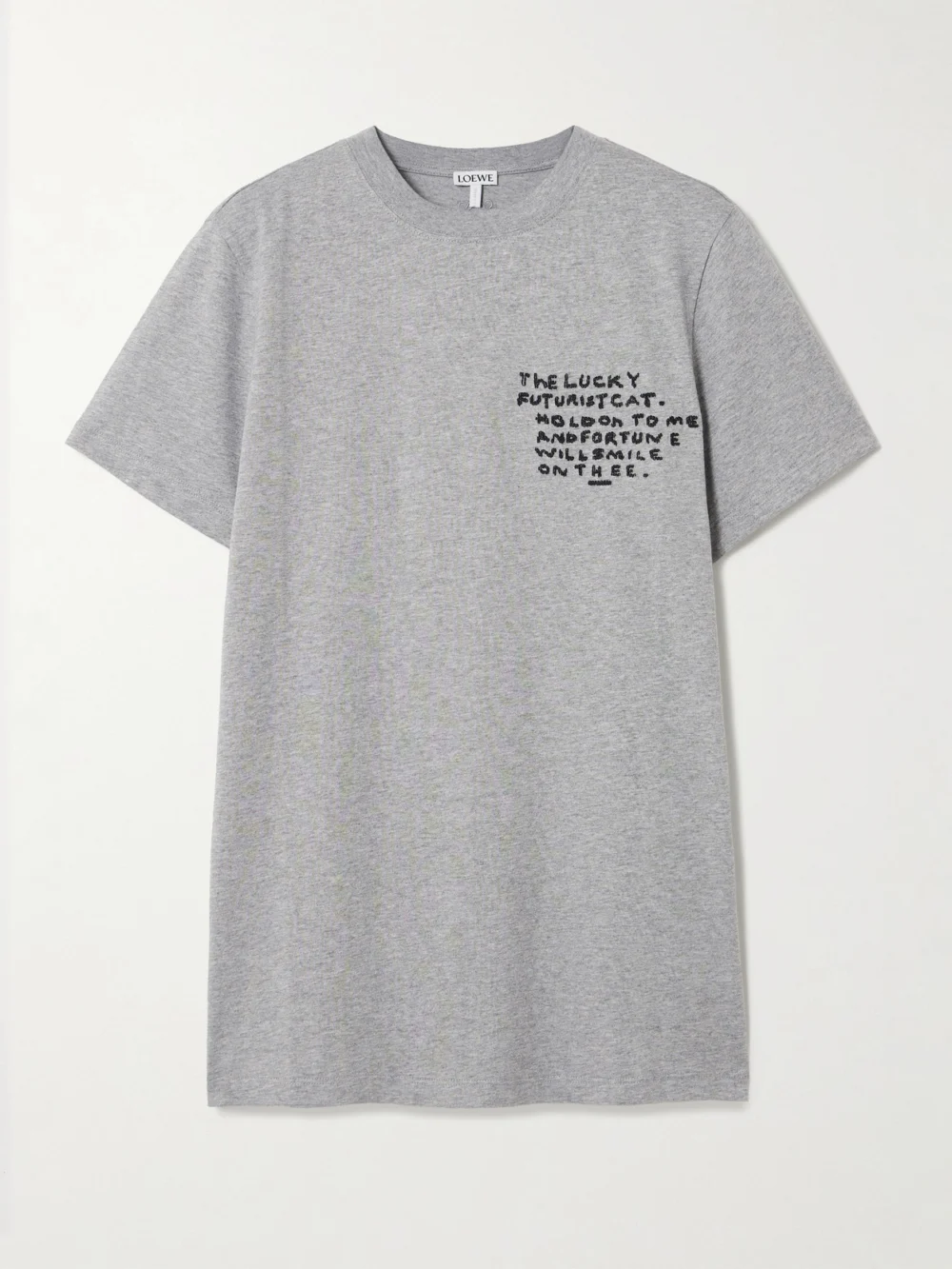 Loewe + Louis Wain Embroidered Cotton-jersey T-shirt in gray
