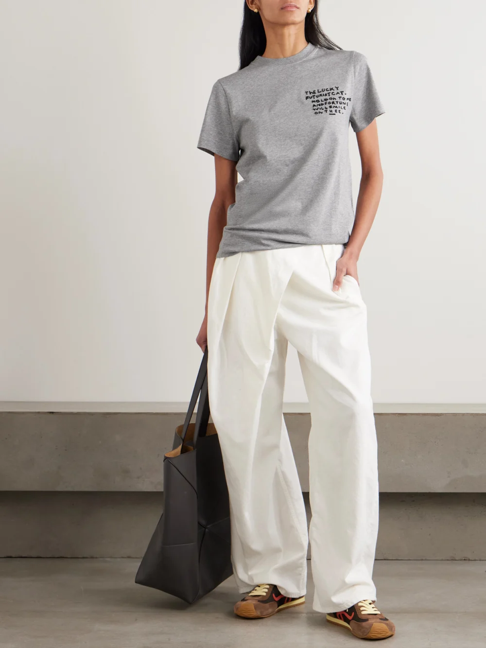 Loewe + Louis Wain Embroidered Cotton-jersey T-shirt, worn by a model