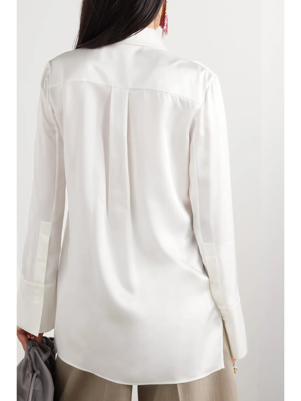 Back view of the Loewe Maruja Mallo Printed Silk-satin Shirt