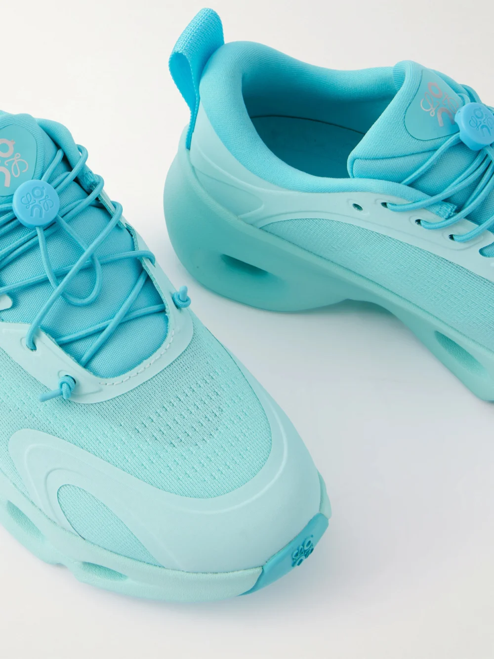 Close-up detail of the Loewe + on Cloud Rubber-trimmed Recycled-mesh Sneakers